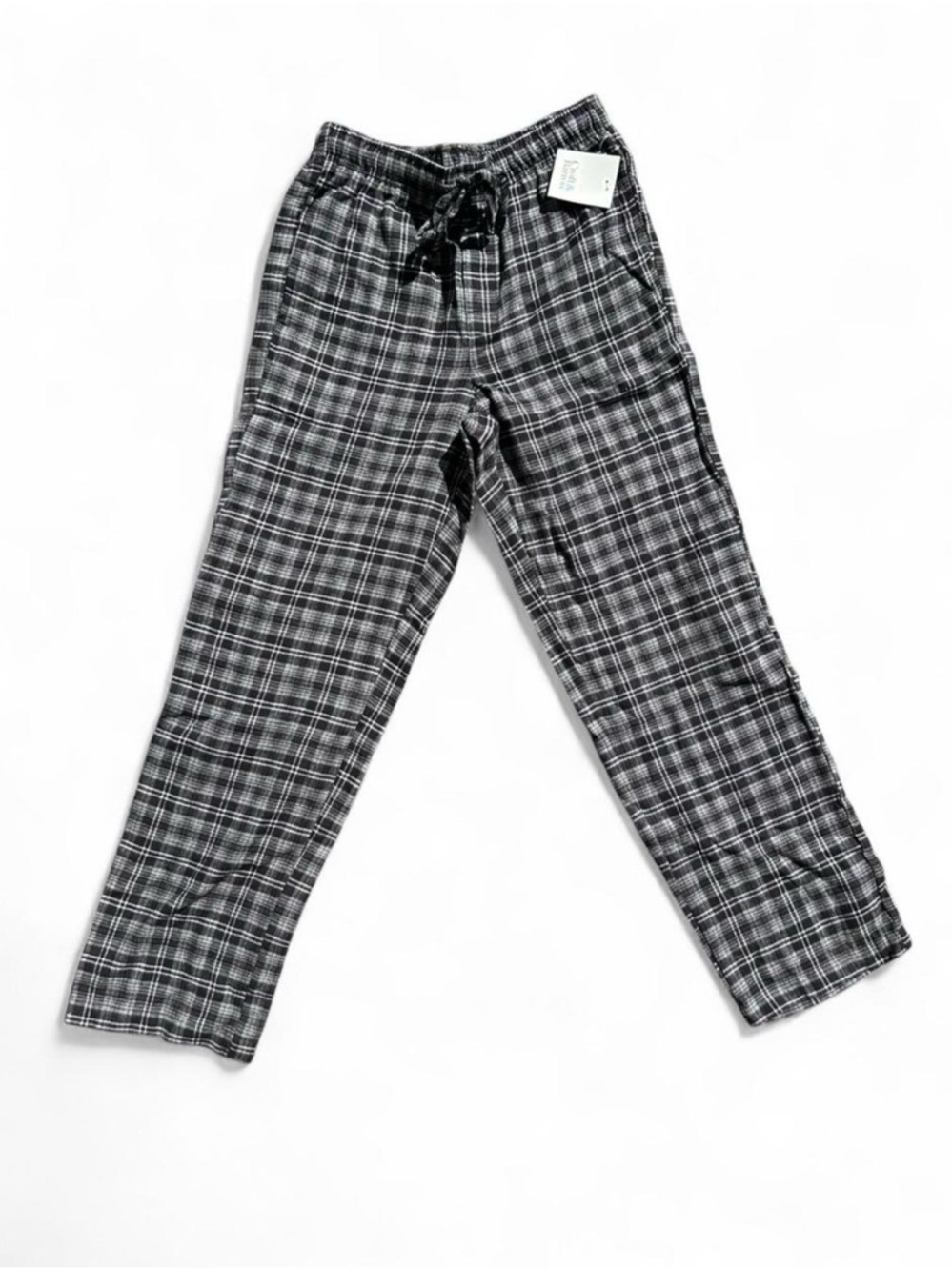 Croft & Barrow men’s small Black & White Plaid Lounge/pajama Pants - Picture 2 of 4